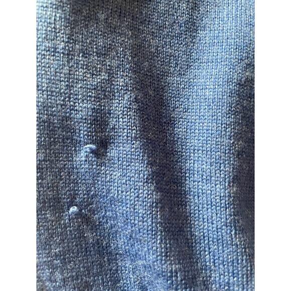 J Crew Mens/Teen Merino Wool Blue V Neck Sweater Size Medium Preppy Classic - Picture 5 of 8